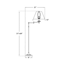 Load image into Gallery viewer, Dorchester Swing Arm Floor Lamp - line drawing.