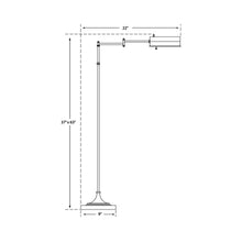 Load image into Gallery viewer, Dorchester Swing Arm Pharmacy Floor Lamp - line drawing.