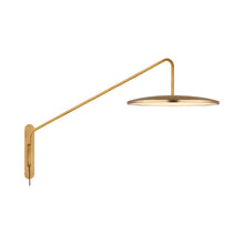 Load image into Gallery viewer, Dot LED Adjustable Wall Light in Natural Brass.