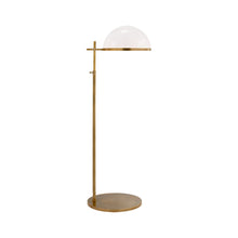 Load image into Gallery viewer, Dulcet Floor Lamp in Antique-Burnished Brass/White Glass.