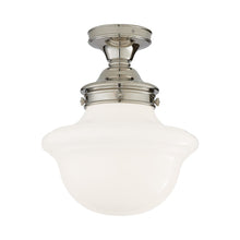 Load image into Gallery viewer, Edmond Flush Mount Ceiling Light in Polished Nickel.