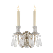 Load image into Gallery viewer, Elizabeth Double Wall Light in Burnished Silver Leaf.