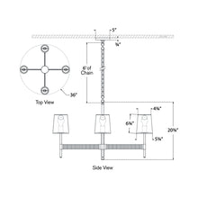 Load image into Gallery viewer, Elle LED Chandelier - line drawing.