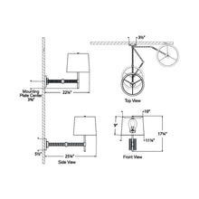 Load image into Gallery viewer, Elle LED Swing Arm Wall Light - line drawing.