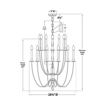 Load image into Gallery viewer, Erika Chandelier - line drawing.