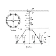 Load image into Gallery viewer, Etoile LED Chandelier - line drawing.