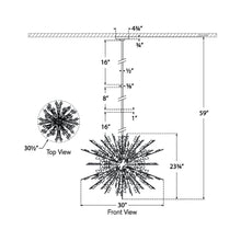 Load image into Gallery viewer, Farfalle Chandelier - line drawing.