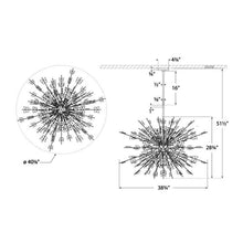 Load image into Gallery viewer, Farfalle Chandelier - line drawing.