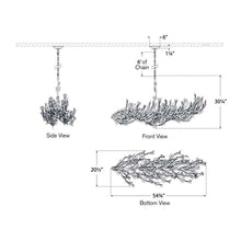 Load image into Gallery viewer, Farfalle LED Linear Pendant Light - line drawing.