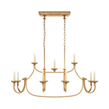 Load image into Gallery viewer, Flemish Linear Pendant Light in Gilded Iron/None Shade.