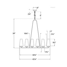 Load image into Gallery viewer, Fontaine Linear Chandelier - line drawing.