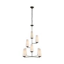 Load image into Gallery viewer, Fontaine Vertical Chandelier in Aged Iron.