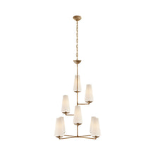 Load image into Gallery viewer, Fontaine Vertical Chandelier in Gilded Plaster.