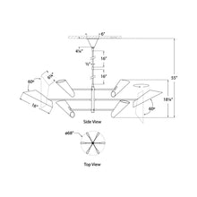 Load image into Gallery viewer, Franca LED Chandelier - line drawing.
