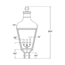 Load image into Gallery viewer, Fremont Outdoor Post Light - line drawing.