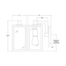 Load image into Gallery viewer, Fresno Framed Outdoor Wall Light - line drawing.