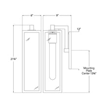 Load image into Gallery viewer, Fresno Framed Outdoor Wall Light - line drawing.