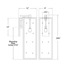 Load image into Gallery viewer, Fresno Framed Outdoor Wall Light - line drawing.