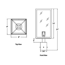 Load image into Gallery viewer, Fresno Outdoor Post Light - line drawing.