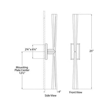 Load image into Gallery viewer, Galahad LED Linear Wall Light - line drawing.
