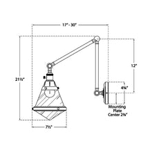 Load image into Gallery viewer, Gale Library Wall Light - line drawing.