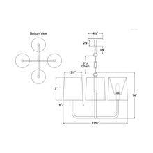 Load image into Gallery viewer, Go Lightly Chandelier - line drawing.