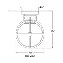 Load image into Gallery viewer, Gracie Globe LED Flush Mount Ceiling Light - line drawing.