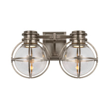 Load image into Gallery viewer, Gracie LED Double Wall Light in Antique Nickel.