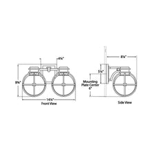 Load image into Gallery viewer, Gracie LED Double Wall Light - line drawing.
