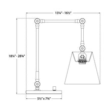 Load image into Gallery viewer, Graves Task Lamp - line drawing.