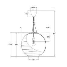 Load image into Gallery viewer, Hailey Pendant Light - line drawing.