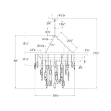 Load image into Gallery viewer, Halcyon Three Tier Chandelier - line drawing.