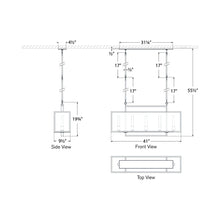 Load image into Gallery viewer, Halle Linear Pendant Light - line drawing.