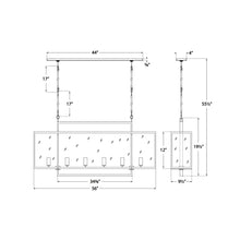 Load image into Gallery viewer, Halle Linear Pendant Light - line drawing.