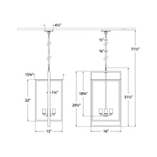 Load image into Gallery viewer, Halle Outdoor Pendant Light - line drawing.