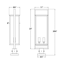 Load image into Gallery viewer, Halle Outdoor Post Light - line drawing.