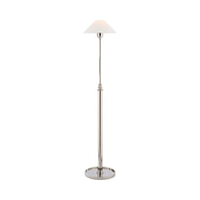 Load image into Gallery viewer, Hargett Floor Lamp in Polished Nickel/Linen.