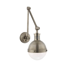 Load image into Gallery viewer, Hicks Adjustable Wall Light in Antique Nickel.