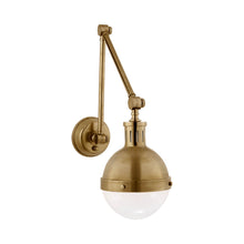 Load image into Gallery viewer, Hicks Adjustable Wall Light in Hand-Rubbed Antique Brass.