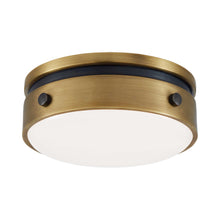 Load image into Gallery viewer, Hicks Flush Mount Ceiling Light in Bronze with Antique Brass (Small).