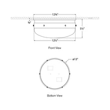 Load image into Gallery viewer, Hicks Flush Mount Ceiling Light - line drawing.