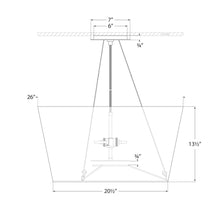 Load image into Gallery viewer, Hoop Drum Pendant Light - line drawing.
