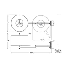Load image into Gallery viewer, Hudson Swing Arm Wall Light - line drawing.