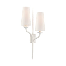 Load image into Gallery viewer, Iberia Double Wall Light in Plaster White (Left).