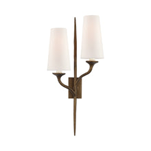 Load image into Gallery viewer, Iberia Double Wall Light in Antiqe Bronze Leaf (Right).