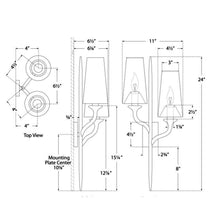 Load image into Gallery viewer, Iberia Double Wall Light - line drawing.
