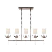 Load image into Gallery viewer, Illana Linear Chandelier in Burnished Silver Leaf (With Shade).