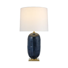 Load image into Gallery viewer, Incasso LED Table Lamp in Mixed Blue Brown.