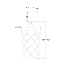 Load image into Gallery viewer, Interlace LED Chandelier - line drawing.