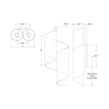 Load image into Gallery viewer, Iva Wall Light - line drawing.